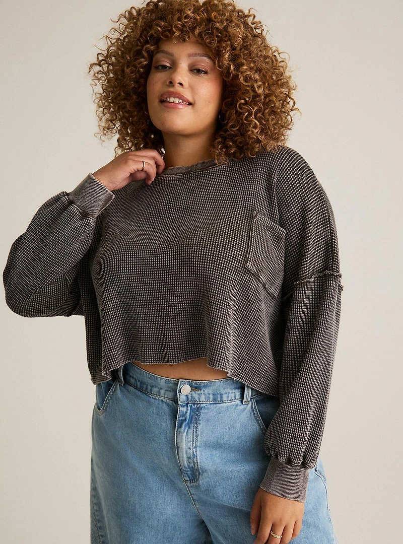 Festi Boxy Long Sleeve Crop Tee