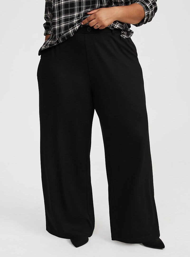 High-Rise Wide Leg Twill Pant