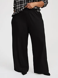 High-Rise Wide Leg Twill Pant