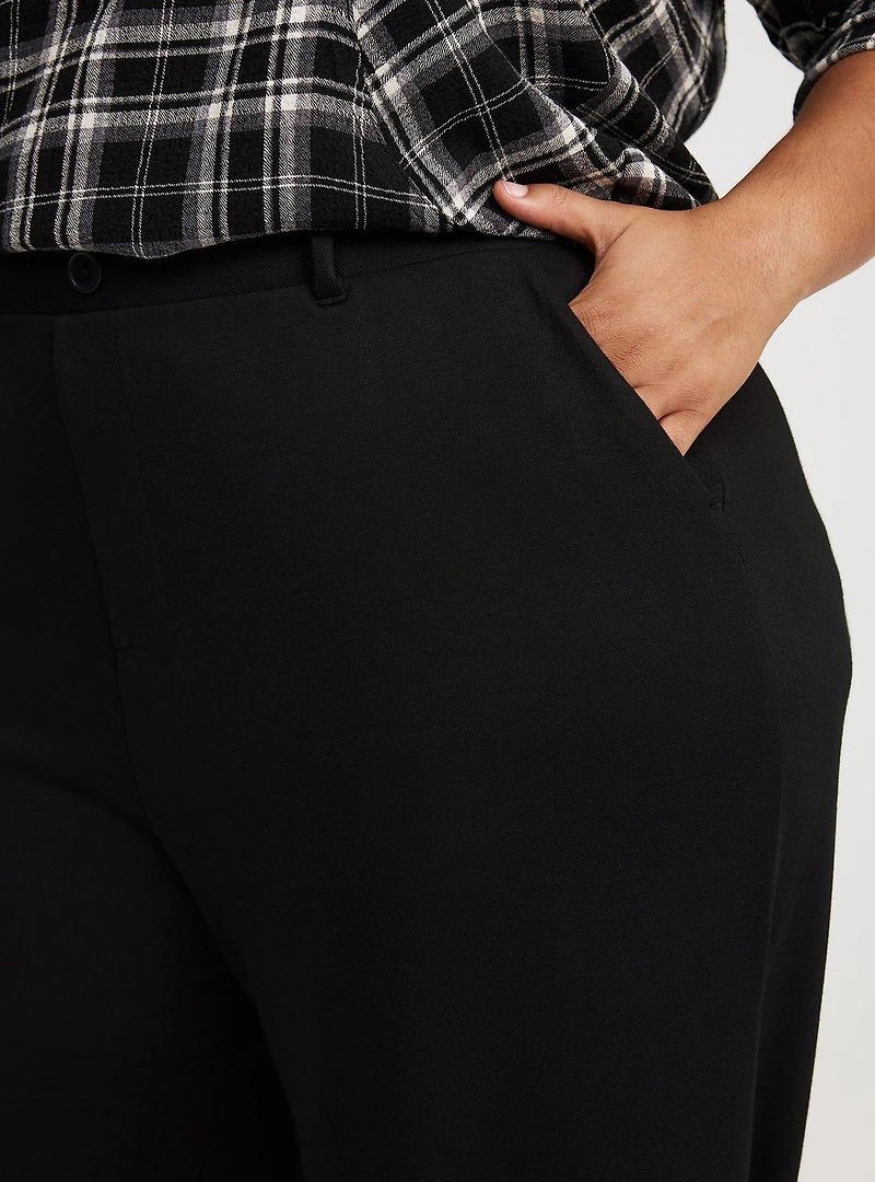 High-Rise Wide Leg Twill Pant