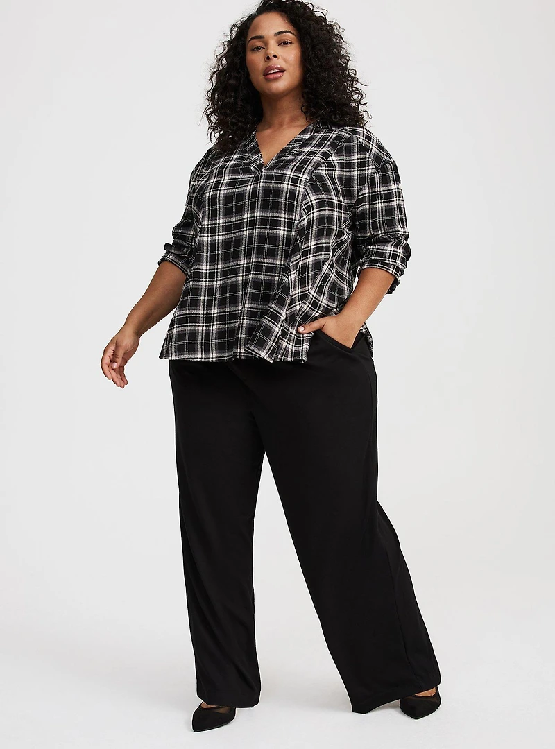 High-Rise Wide Leg Twill Pant
