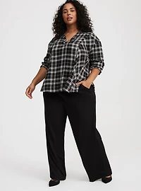 High-Rise Wide Leg Twill Pant