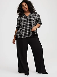 High-Rise Wide Leg Twill Pant