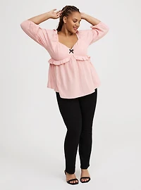 V-Neck Babydoll Top