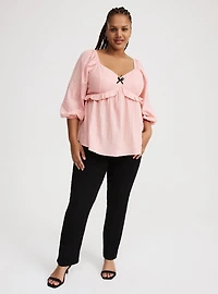 V-Neck Babydoll Top