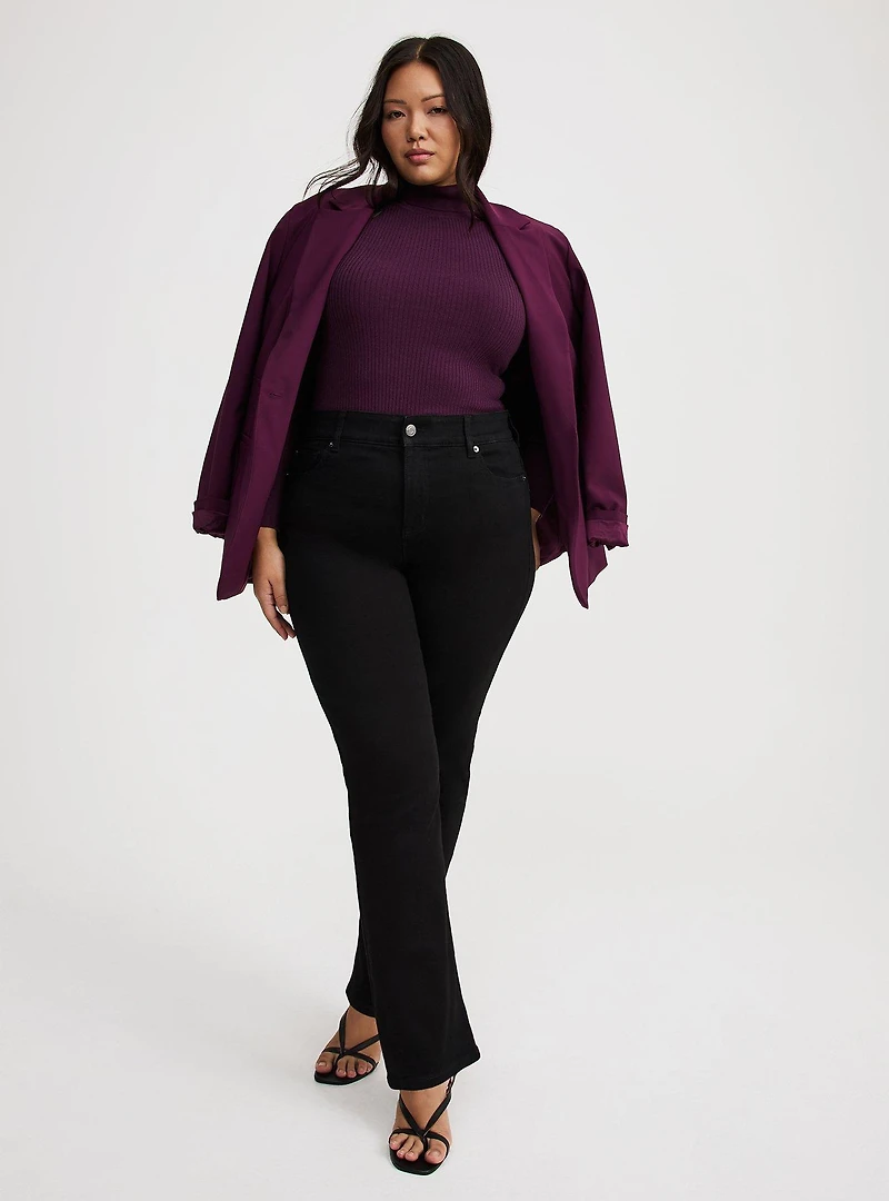 Mock Neck Ribbed Sweater