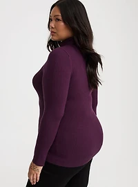 Mock Neck Ribbed Sweater