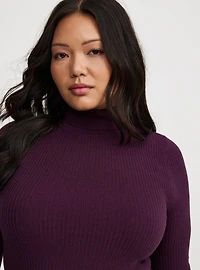 Mock Neck Ribbed Sweater