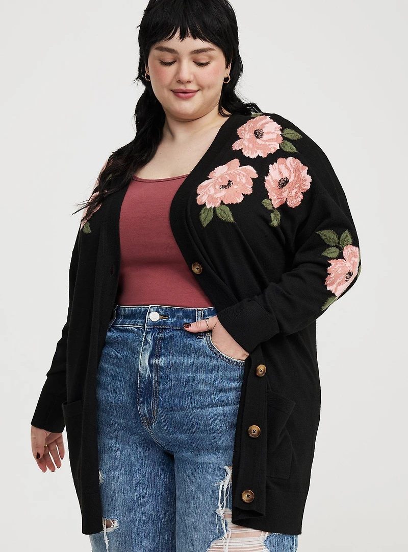 V-Neck Boyfriend Luxe Cozy Cardigan