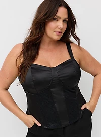 Satin Lace Bustier Cami