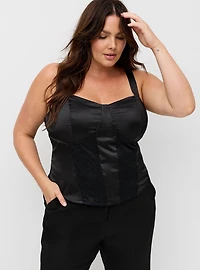Satin Lace Bustier Cami
