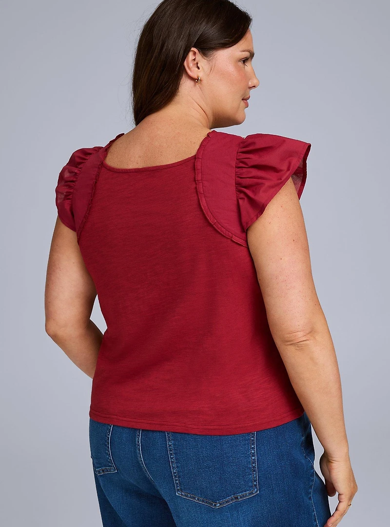 Belle Isle Flutter Embroidered Top