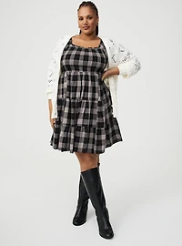 Pointelle Sleeve Cardigan