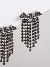 Bat Rhinestone Fringe Earring