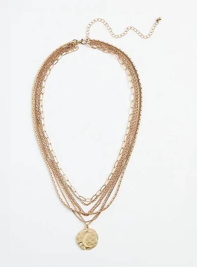 Moon Disc Layered Necklace