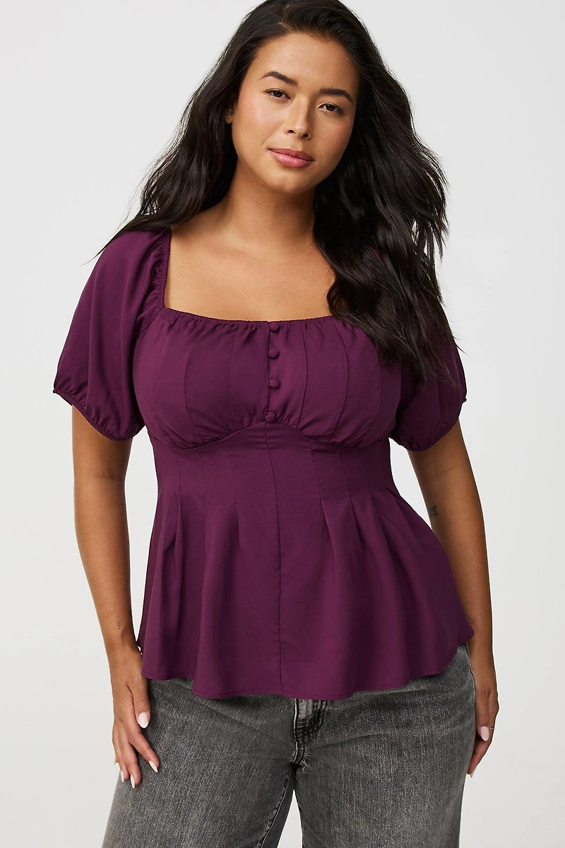 Puff Sleeve Corset Top