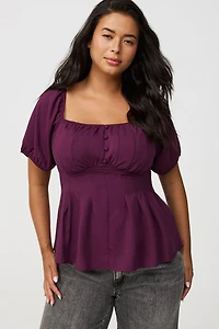 Puff Sleeve Corset Top