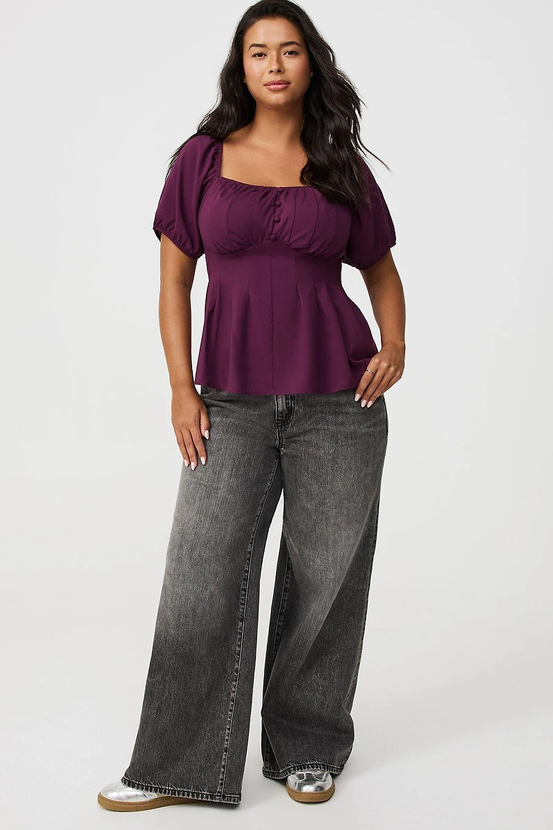 Puff Sleeve Corset Top