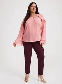 Chiffon Ruffle Sleeve Blouse