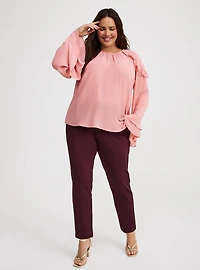 Chiffon Ruffle Sleeve Blouse