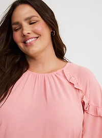 Chiffon Ruffle Sleeve Blouse