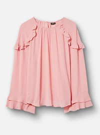 Chiffon Ruffle Sleeve Blouse