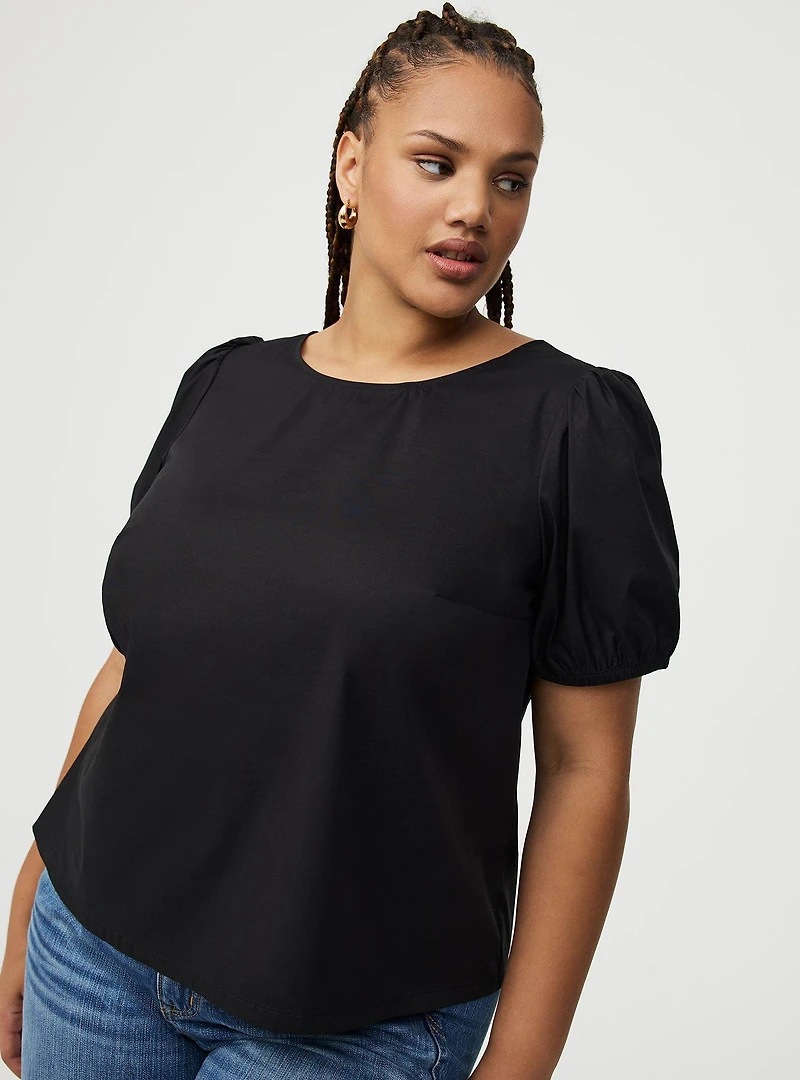 Studio Poplin Back Bow Top