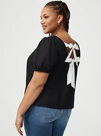Studio Poplin Back Bow Top