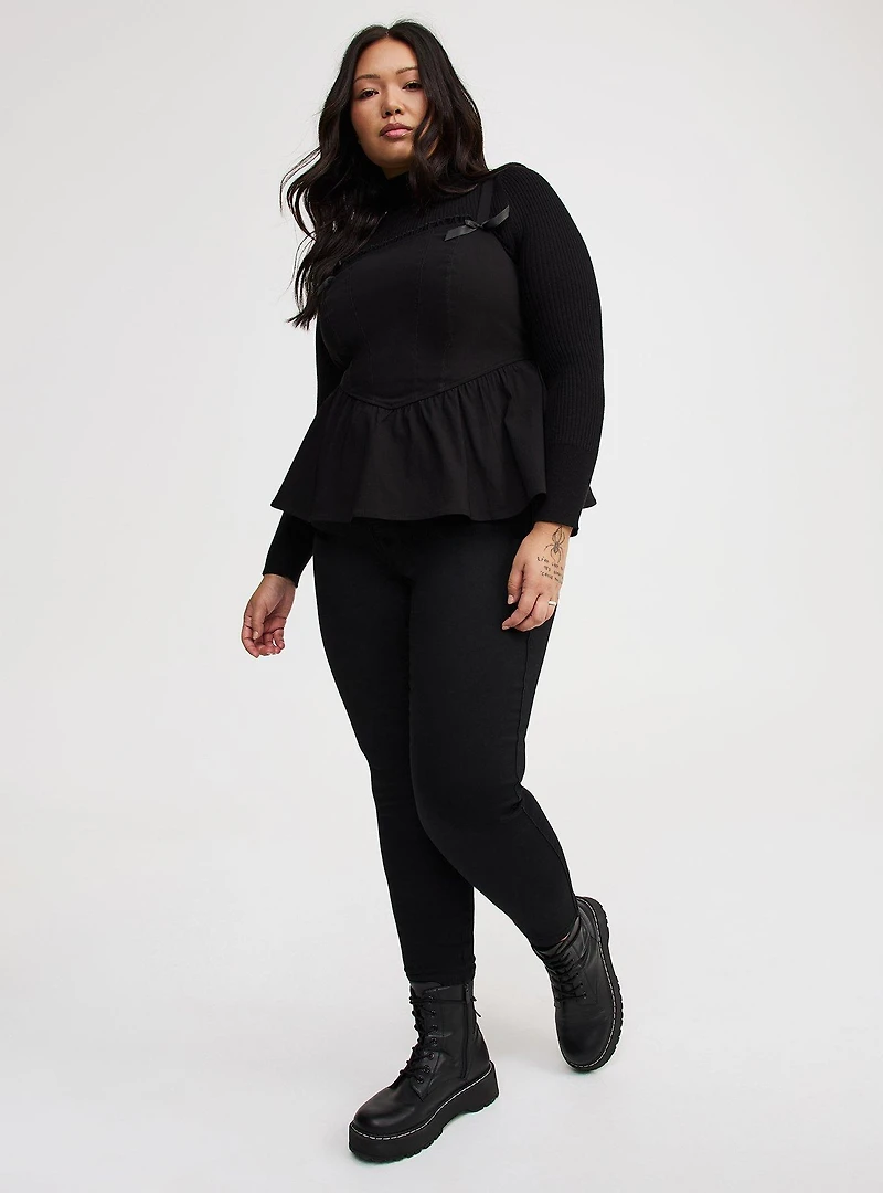 Peplum Corset Bow Top