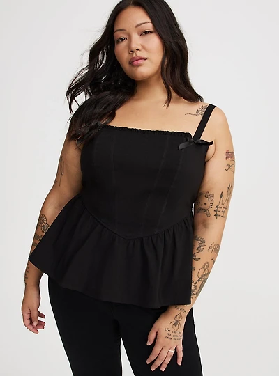 Peplum Corset Bow Top