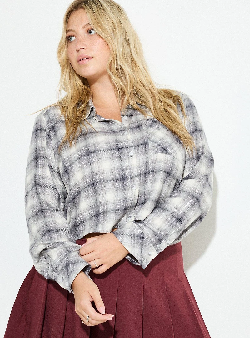 LoveSick Cropped Flannel Top