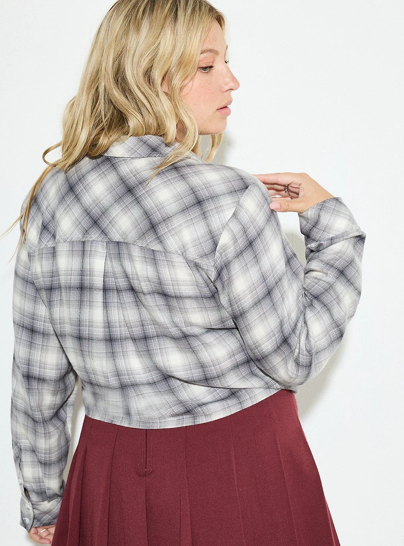 LoveSick Cropped Flannel Top