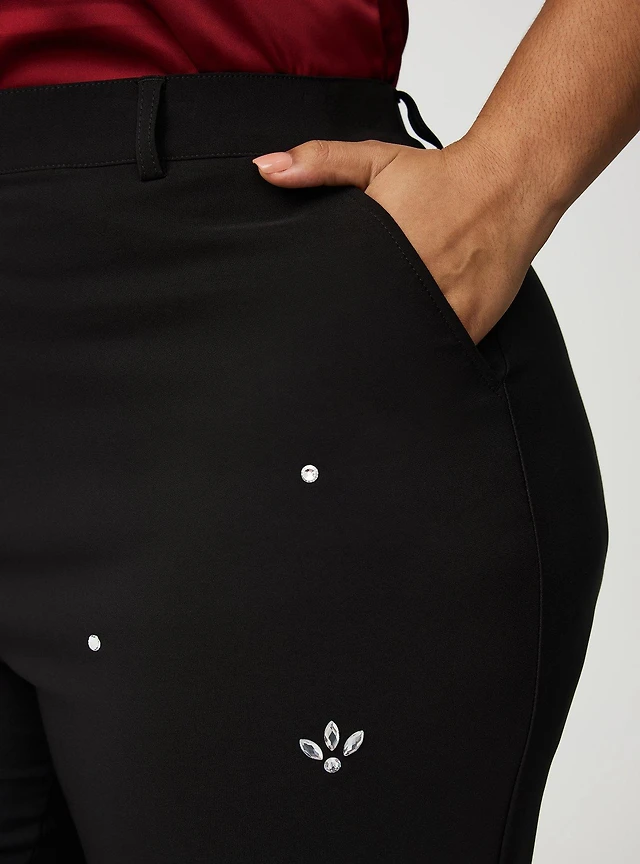 Modern Straight Embellished High-Rise Pant
