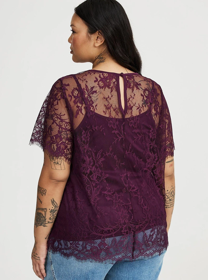 Abbey Short Sleeve Lace Top