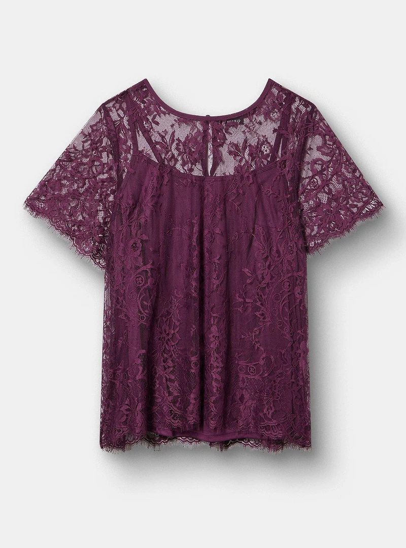 Abbey Short Sleeve Lace Top