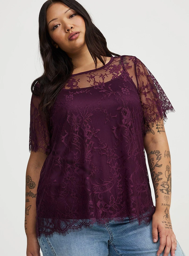 Abbey Short Sleeve Lace Top