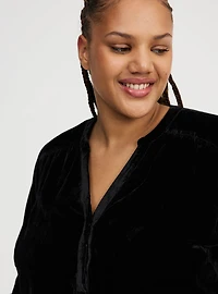 Harper 3/4 Sleeve Velvet Top