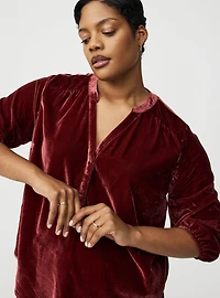 Harper 3/4 Sleeve Velvet Top