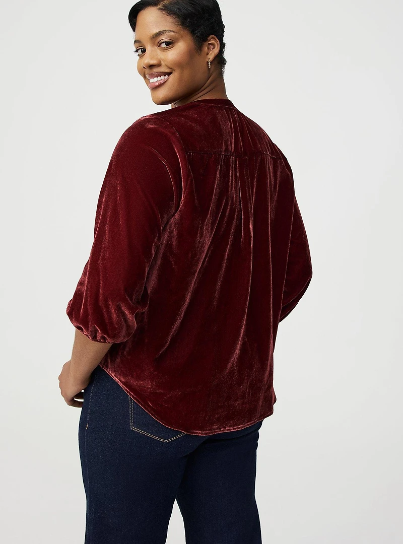 Harper 3/4 Sleeve Velvet Top