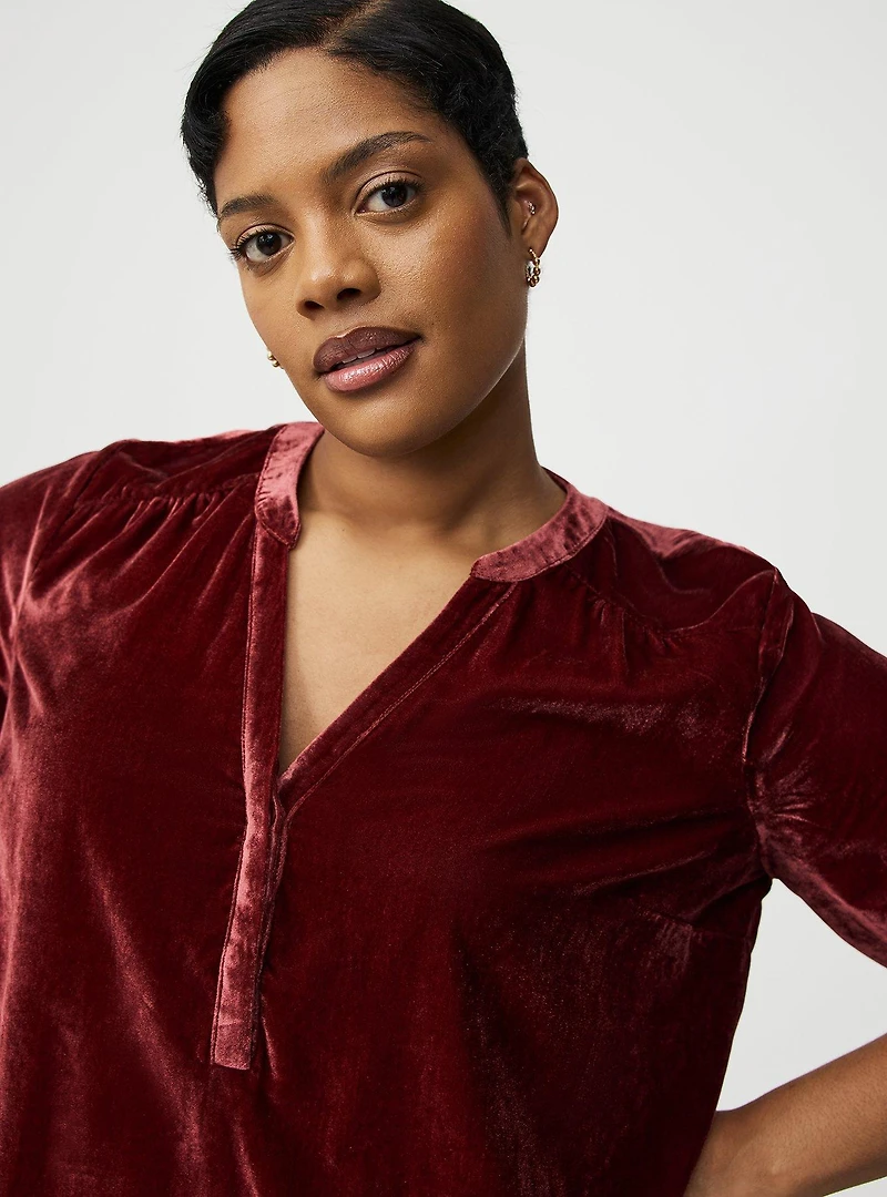 Harper 3/4 Sleeve Velvet Top