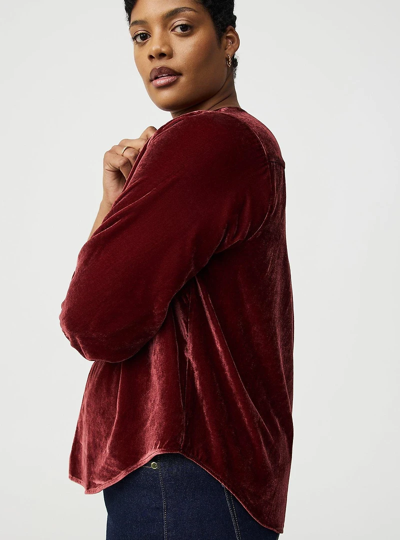 Harper 3/4 Sleeve Velvet Top