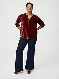 Harper 3/4 Sleeve Velvet Top