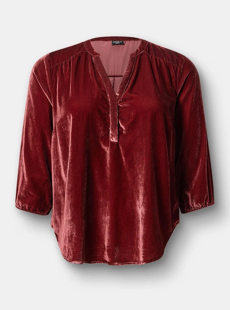 Harper 3/4 Sleeve Velvet Top