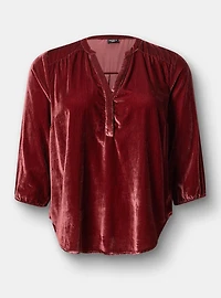 Harper 3/4 Sleeve Velvet Top
