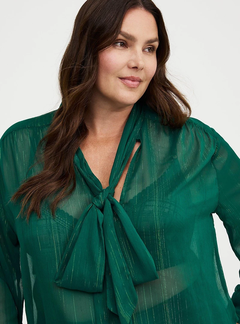 Chiffon Tie Front Blouse