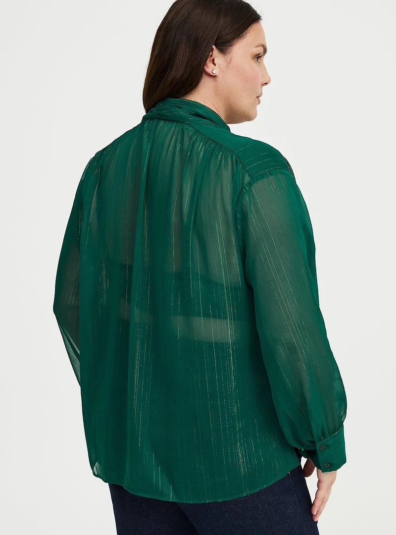 Chiffon Tie Front Blouse