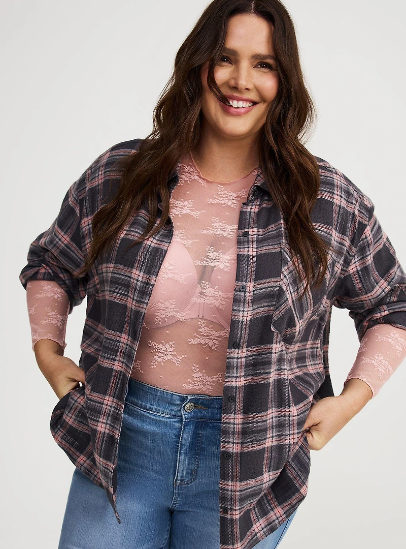 Oversized Cotton Flannel Shirt