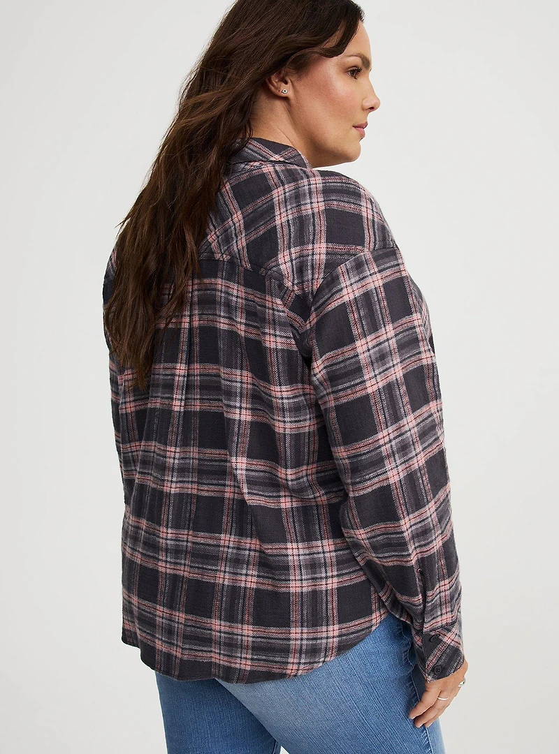Oversized Cotton Flannel Shirt