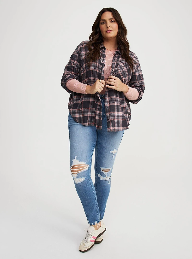 Oversized Cotton Flannel Shirt