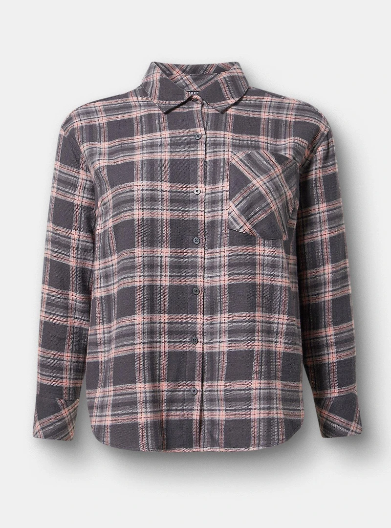 Oversized Cotton Flannel Shirt